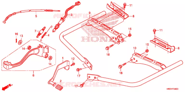 PEDALE - REPOSE PIED Honda ATV 420 FOURTRAX 2019  TRX420TM1K