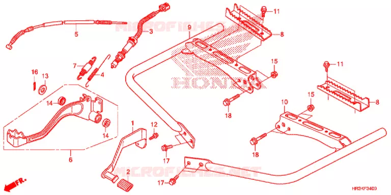 PEDALE - REPOSE PIED Honda ATV 420 FOURTRAX 2019  TRX420FM1K