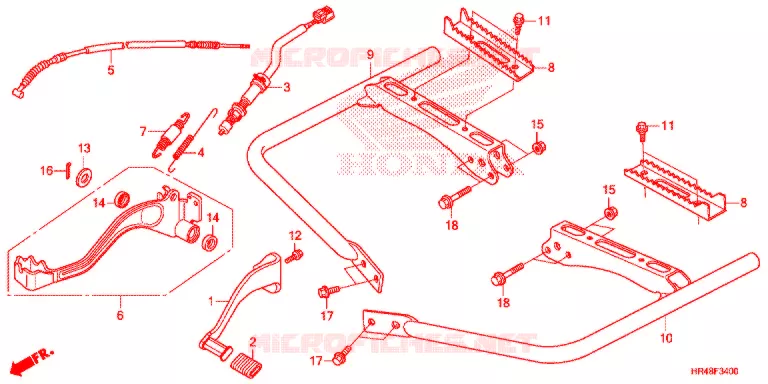 PEDALE - REPOSE PIED Honda ATV 500 FOURTRAX 2019  TRX500FM2K