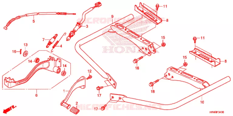 PEDALE - REPOSE PIED Honda ATV 500 FOURTRAX 2019  TRX500FM2K