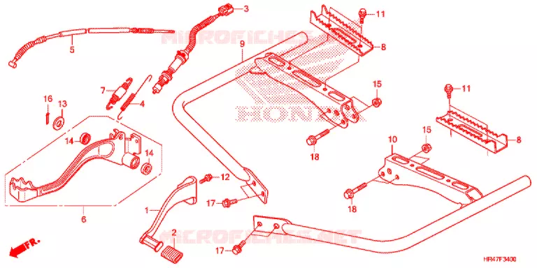 PEDALE - REPOSE PIED Honda ATV 500 FOURTRAX 2018  TRX500FE2J