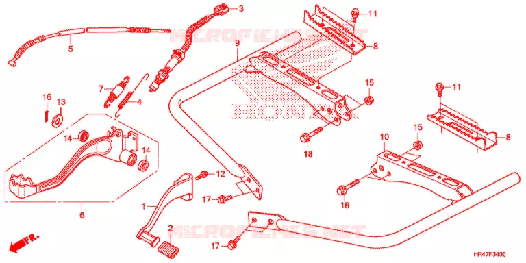 PEDALE - REPOSE PIED Honda ATV 500 FOURTRAX 2019  TRX500FM1K