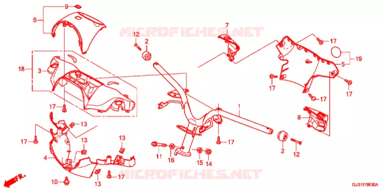GUIDON - CARENAGE Honda SCOOTER 50 GIORNO 2019  NCW50J