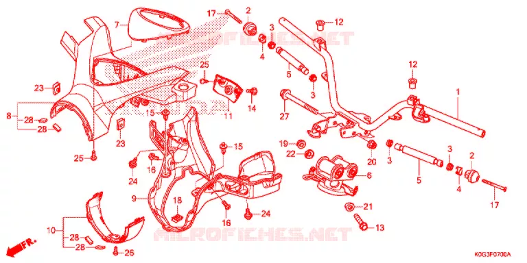 GUIDON - CARENAGE Honda MOTO 125 CUB 2021  C125AK
