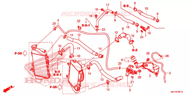 FLEXIBLE DE RADIATEUR Honda MOTO 1000 AFRICA-TWIN 2017  CRF1000AH