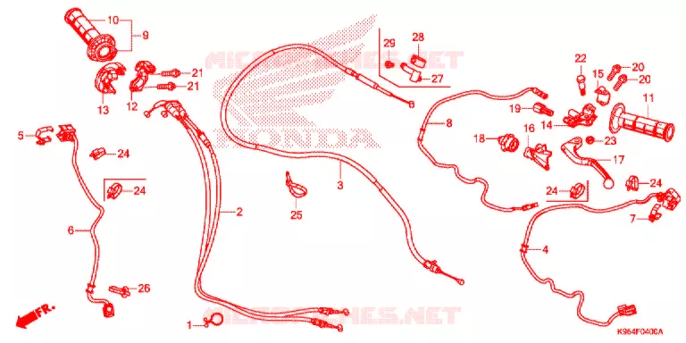 LEVIER DE GUIDON - CABLE - COMMODO Honda MOTO 250 CRF 2019  CRF250RXK