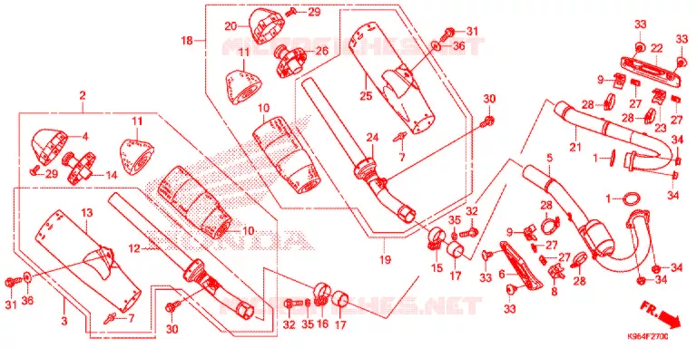 SILENCIEUX D'ECHAPPEMENT Honda MOTO 250 CRF 2019  CRF250RK