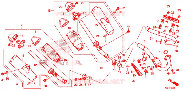 SILENCIEUX D'ECHAPPEMENT Honda MOTO 250 CRF 2019  CRF250RK