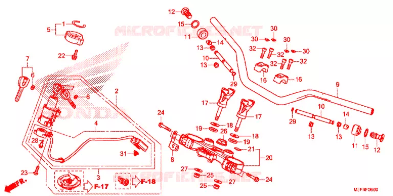GUIDON - TE DE FOURCHE Honda MOTO 1000 AFRICA-TWIN 2017  CRF1000DH