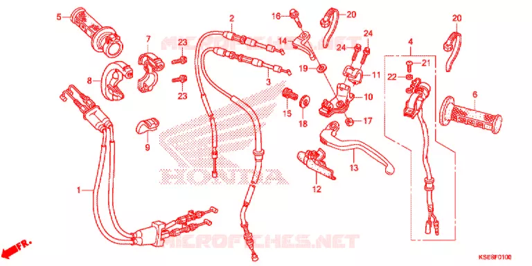 LEVIER DE GUIDON - CABLE - COMMODO Honda MOTO 150 CRF 2019  CRF150RK
