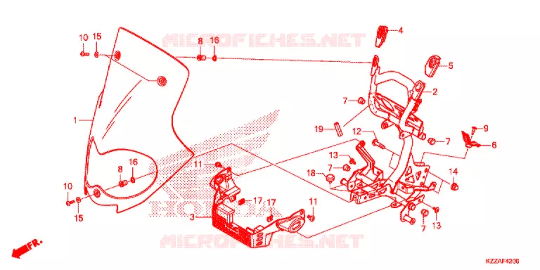 PARE-BRISE Honda MOTO 250 CRF 2018  CRF250RLJ