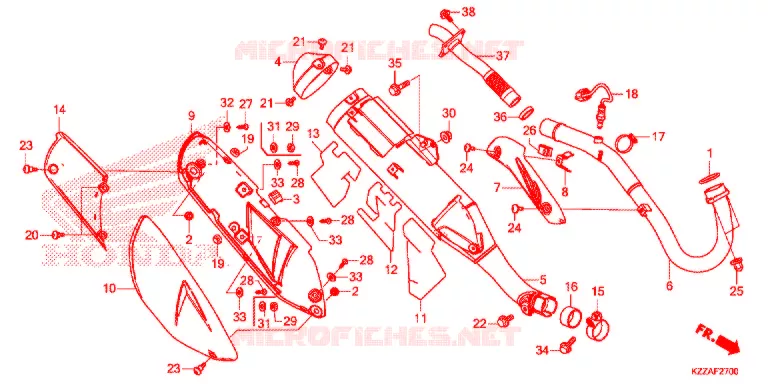 SILENCIEUX D'ECHAPPEMENT Honda MOTO 250 CRF 2018  CRF250RLJ