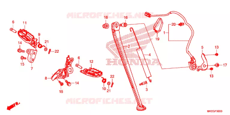 REPOSE PIED - BEQUILLE Honda MOTO 450 CRF 2019  CRF450LK