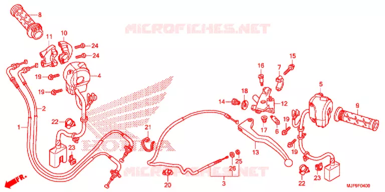 LEVIER DE GUIDON - CABLE - COMMODO (CTX700/A) Honda MOTO 700 CTX 2017  CTX700AH