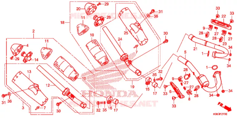 SILENCIEUX D'ECHAPPEMENT Honda MOTO 250 CRF 2019  CRF250RK