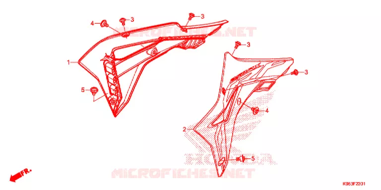 OUIES DE RADIATEUR (CRF250RX) Honda MOTO 250 CRF 2019  CRF250RXK