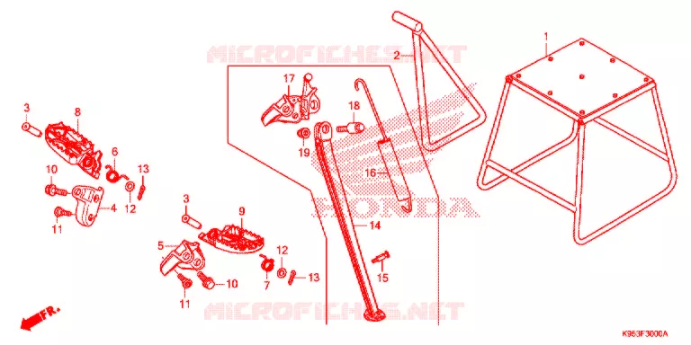 REPOSE PIED - BEQUILLE Honda MOTO 250 CRF 2019  CRF250RXK