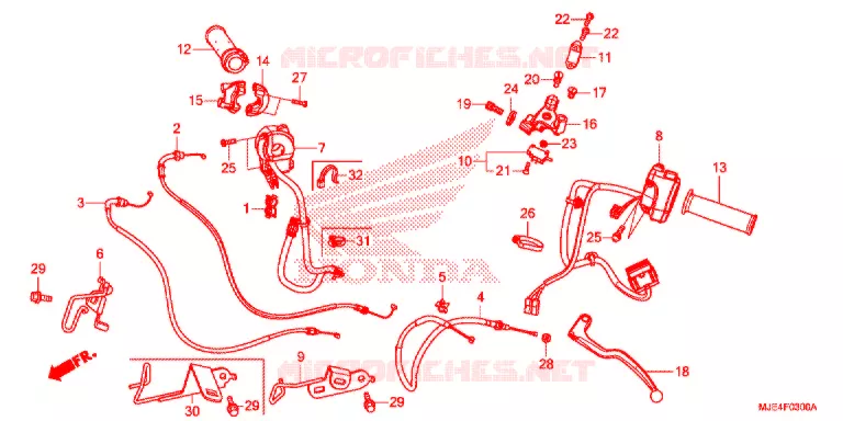 LEVIER DE GUIDON - CABLE - COMMODO Honda MOTO 650 CBR 2018  CBR650FJ