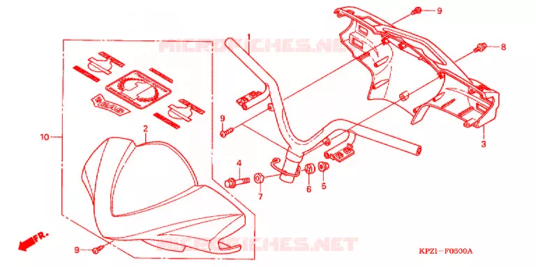 GUIDON - CARENAGE Honda SCOOTER 125 DYLAN 2003  SES1253