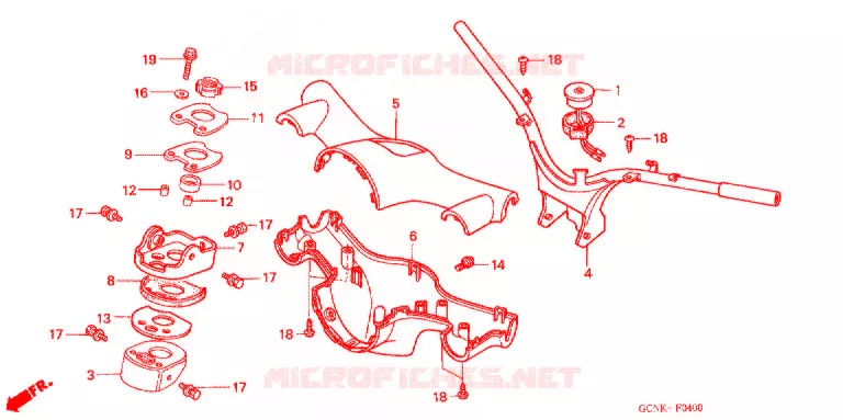 GUIDON - CARENAGE Honda SCOOTER 50 C50 2007  C50L7