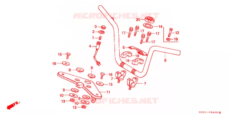 GUIDON Honda MOTO 50 CHALY 1992  CF50N