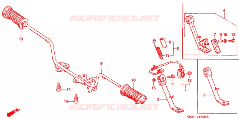 REPOSE PIED Honda MOTO 50 CHALY 1994  CF50P