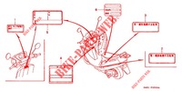 ETIQUETTES DE PRECAUTIONS pour Honda 50 SUPER DIO ZX front disk, high mount lamp IV de 1992