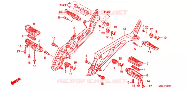 REPOSE PIED Honda MOTO 1100 CB 2012  CB1100AC