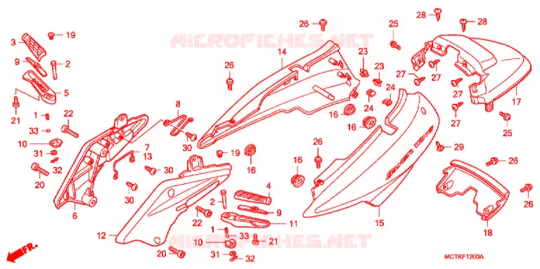 CARENAGE ARRIERE (FJS400A/D/FJS600A/D5-8) Honda SCOOTER 600 SILVERWING 2007  FJS600A7