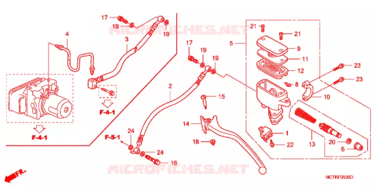 MAITRE-CYLINDRE DE FREIN ARRIERE (FJS400A/D/FJS600A/D5-8) Honda SCOOTER 600 SILVERWING 2007  FJS600A7