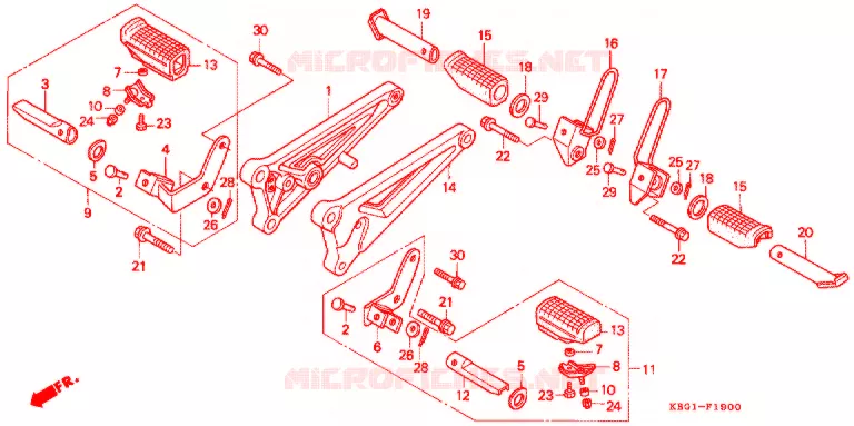 REPOSE PIED Honda MOTO 250 other-models 1992  NAS250N