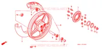 ROUE ARRIERE pour Honda 250 NIGHTHAWK Without speed Warning Limit de 1994