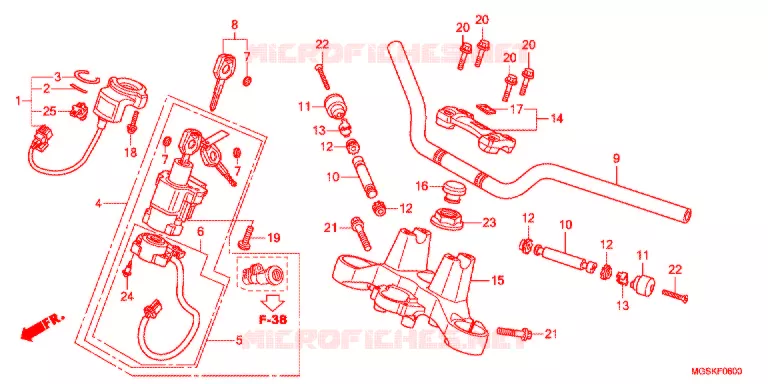 GUIDON - TE DE FOURCHE Honda MOTO 700 NC 2012  NC700SC