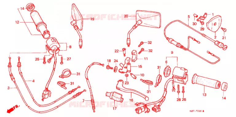 COMMODO - LEVIER - CABLE Honda MOTO 400 STEED 1991  NV400CL
