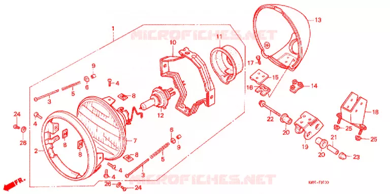 PHARE Honda MOTO 400 STEED 1991  NV400CL