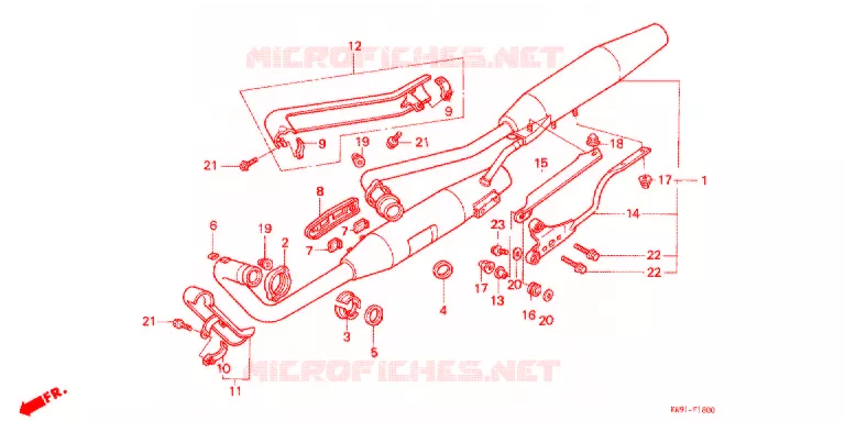 SILENCIEUX D'ECHAPPEMENT Honda MOTO 400 STEED 1991  NV400CL