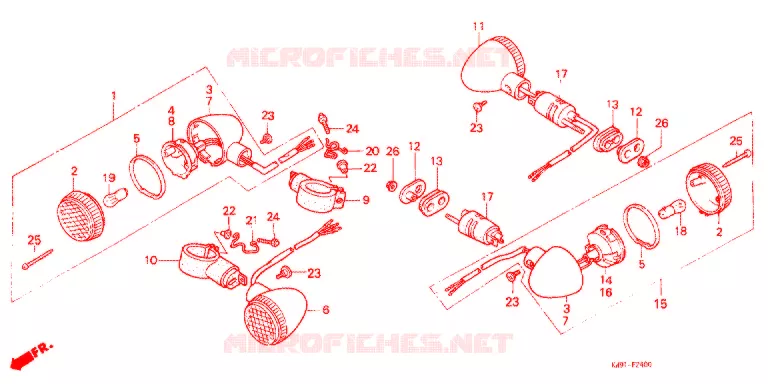 CLIGNOTANT Honda MOTO 400 STEED 1990  NV400CL