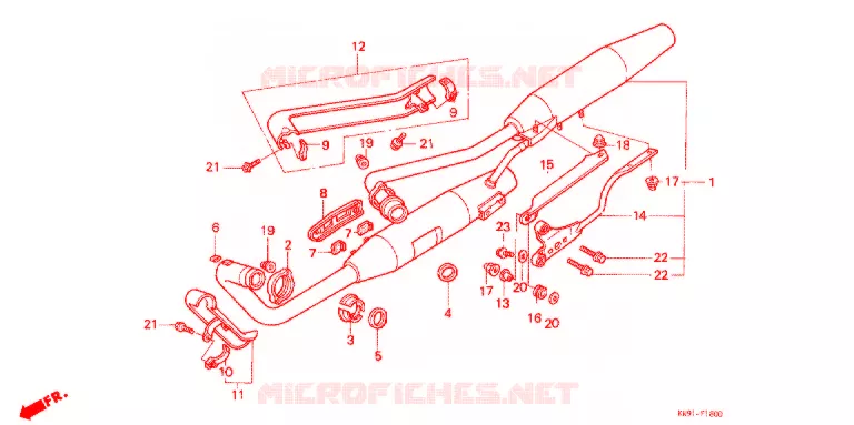 SILENCIEUX D'ECHAPPEMENT Honda MOTO 400 STEED 1991  NV400CL