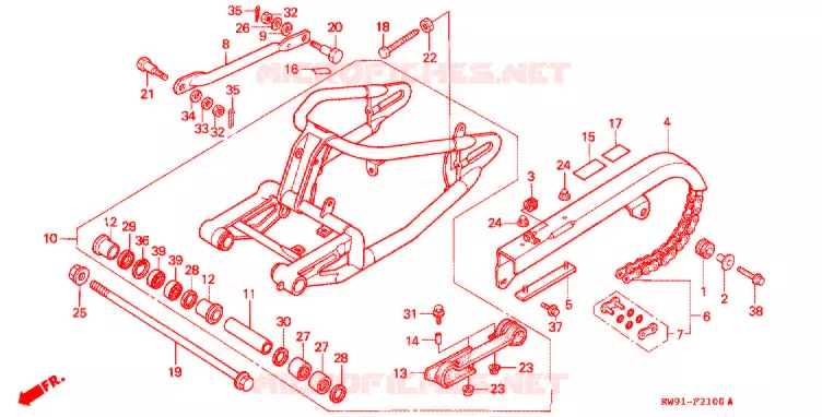 BRAS OSCILLANT Honda MOTO 400 STEED 1992  NV400CN
