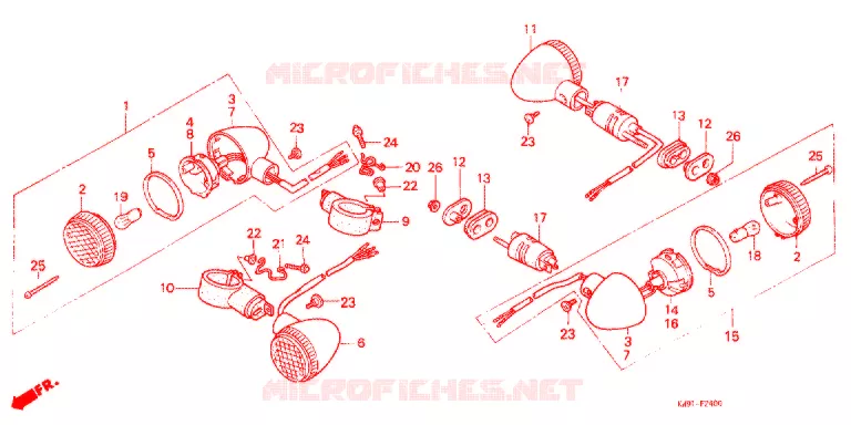 CLIGNOTANT Honda MOTO 400 STEED 1992  NV400CN