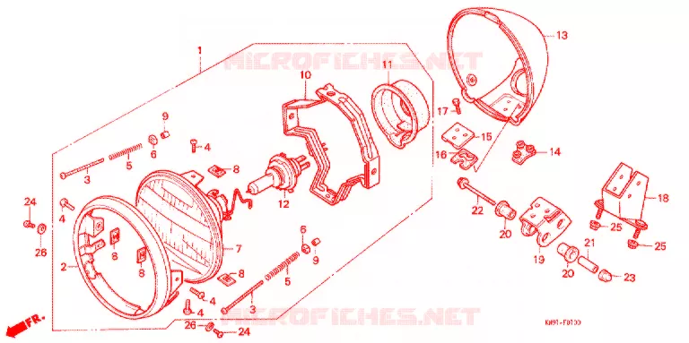 PHARE Honda MOTO 400 STEED 1992  NV400CN