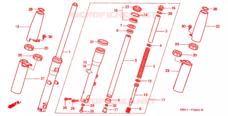 FOURCHE Honda MOTO 400 SHADOW 2001  NV400C21