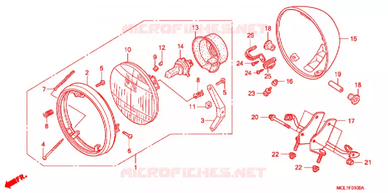 PHARE Honda MOTO 400 SHADOW 2001  NV400DC1