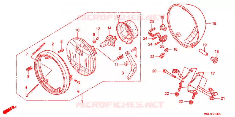 PHARE Honda MOTO 400 SHADOW 2001  NV400DC1