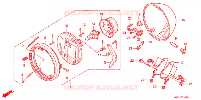 PHARE Honda MOTO 400 SHADOW 2001  NV400DC1