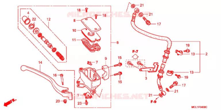MAITRE CYLINDRE DE FREIN AVANT Honda MOTO 400 SHADOW 2000  NV400DCY