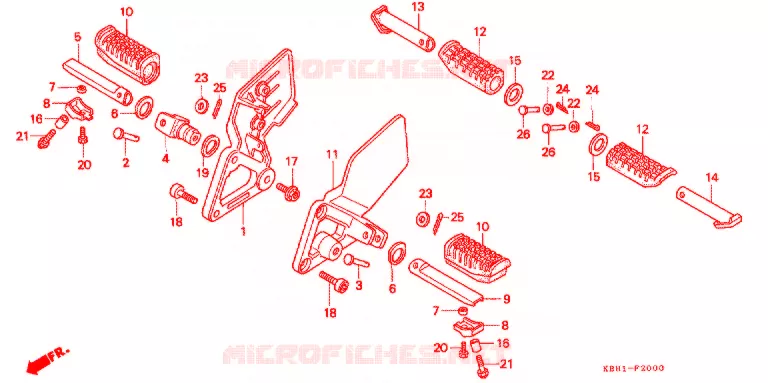 REPOSE PIED Honda MOTO 250 JADE 1991  CB250FM