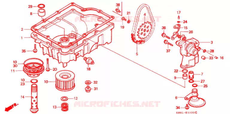 POMPE A HUILE - CARTER D'HUILE Honda MOTO 250 JADE 1994  CB250FP