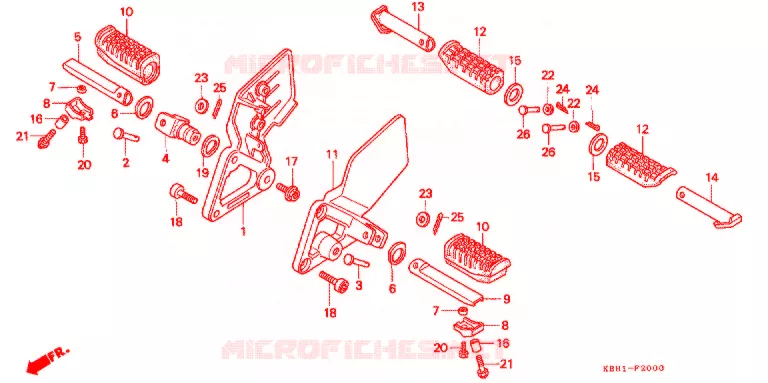 REPOSE PIED Honda MOTO 250 JADE 1993  CB250FP