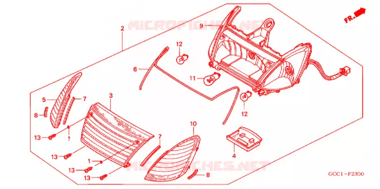 FEUX ARRIERE Honda SCOOTER 100 SPACY 2006  SCR100WH6